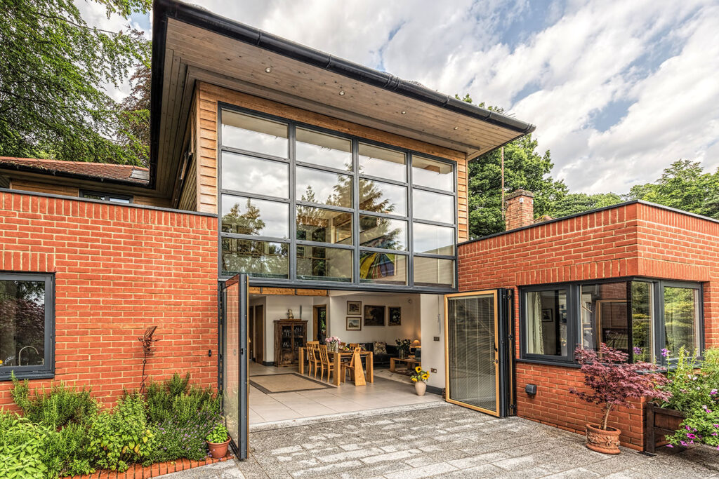 aluminium wood composite windows for eco house