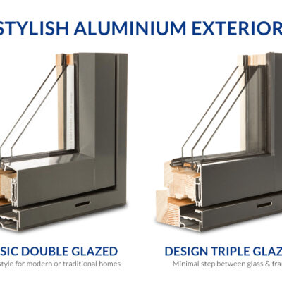 Classic double glazed vs Design triple glazed composite windows
